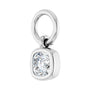 Sapphire Row Lab-Grown Diamond Bezel Hoop Charm - 14K White Gold, Cushion 3.2 × 3.2 mm (view 2)