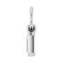 Sapphire Row Lab-Grown Diamond Bezel Hoop Charm - 14K White Gold, Emerald 3.8 × 2.8 mm (view 3)