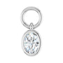 Sapphire Row Lab-Grown Diamond Bezel Hoop Charm - 10K White Gold, Oval 4.5 × 3.2 mm