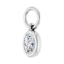 Sapphire Row Lab-Grown Diamond Bezel Hoop Charm - 14K White Gold, Oval 4.5 × 3.2 mm (view 2)