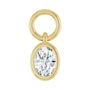Sapphire Row Lab-Grown Diamond Bezel Hoop Charm - 10K Yellow Gold, Oval 4.5 × 3.2 mm