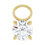 Sapphire Row Natural Diamond Solitaire Hoop Charm - 14K Yellow Gold
