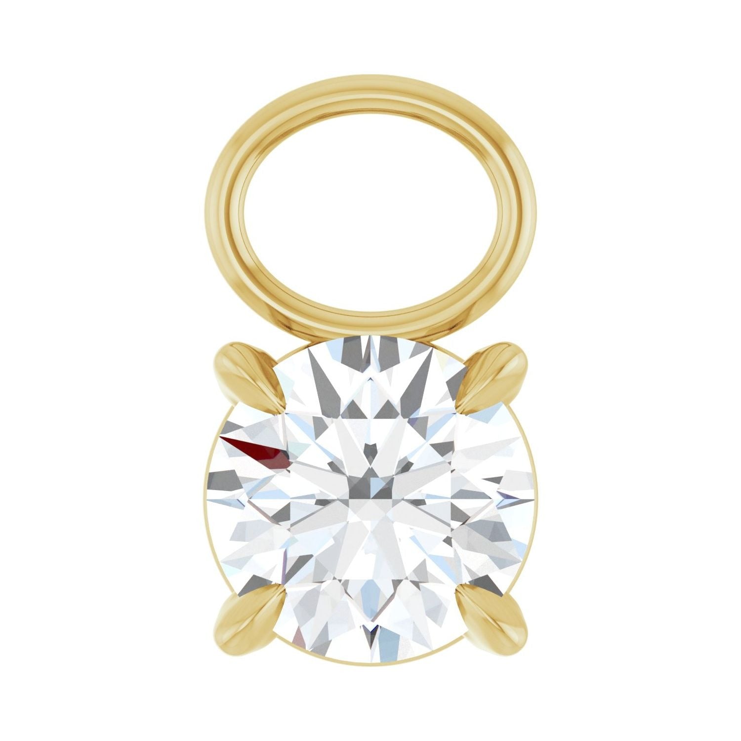 Sapphire Row Lab-Grown Diamond Solitaire Hoop Charm - 14K Yellow Gold