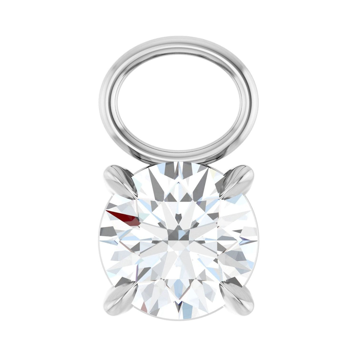 Sapphire Row Lab-Grown Diamond Solitaire Hoop Charm - Platinum