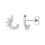 Sapphire Row Natural Diamond Marquise Cluster Front-Back Earrings - Platinum