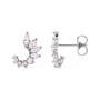 Sapphire Row Natural Diamond Marquise Cluster Front-Back Earrings - Platinum (view 2)