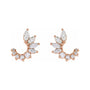 Sapphire Row Natural Diamond Marquise Cluster Front-Back Earrings - 14K Rose Gold (view 3)