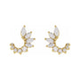 Sapphire Row Natural Diamond Marquise Cluster Front-Back Earrings - 14K Yellow Gold (view 3)