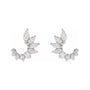 Sapphire Row Natural Diamond Marquise Cluster Front-Back Earrings - 14K White Gold (view 3)