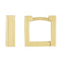 Sapphire Row Gold Square Huggie Hoop Earrings - 14K Yellow Gold
