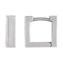 Sapphire Row Gold Square Huggie Hoop Earrings - 10K White Gold