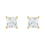 Sapphire Row Natural Diamond Princess-Cut Lightweight Stud Earrings - 14K Yellow Gold, Friction back (view 2)