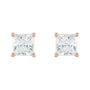 Sapphire Row Natural Diamond Princess-Cut Lightweight Stud Earrings - 14K Rose Gold, Friction back (view 2)