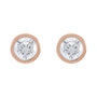 Sapphire Row Natural Diamond Bezel Martini Stud Earrings - 14K Rose Gold, 5.6 mm · 1 1/4 ctw (view 2)