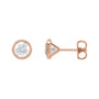 Sapphire Row Natural Diamond Bezel Martini Stud Earrings - 14K Rose Gold, 5.8 mm · 1 1/2 ctw
