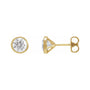 Sapphire Row Natural Diamond Bezel Martini Stud Earrings - 14K Yellow Gold, 6 mm · 1 3/4 ctw