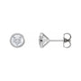 Sapphire Row Natural Diamond Bezel Martini Stud Earrings - 14K White Gold, 5.6 mm · 1 1/4 ctw