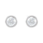 Sapphire Row Natural Diamond Bezel Martini Stud Earrings - 14K White Gold, 5.8 mm · 1 1/2 ctw (view 2)