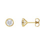 Sapphire Row Natural Diamond Bezel Martini Stud Earrings - 14K Yellow Gold, 5.6 mm · 1 1/4 ctw