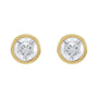 Sapphire Row Natural Diamond Bezel Martini Stud Earrings - 14K Yellow Gold, 5.6 mm · 1 1/4 ctw (view 2)