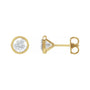 Sapphire Row Natural Diamond Bezel Martini Stud Earrings - 14K Yellow Gold, 5.8 mm · 1 1/2 ctw