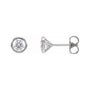 Sapphire Row Natural Diamond Bezel Martini Stud Earrings - 14K White Gold, 4.8 mm · 3/4 ctw
