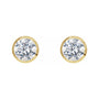 Sapphire Row Natural Diamond Bezel Martini Stud Earrings - 14K Yellow Gold (view 2)