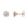 Sapphire Row Natural Diamond Bezel Martini Stud Earrings - 14K Rose Gold