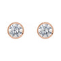 Sapphire Row Natural Diamond Bezel Martini Stud Earrings - 14K Rose Gold (view 2)