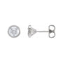 Sapphire Row Natural Diamond Bezel Martini Stud Earrings - Platinum, 5.2 mm · 1 ctw