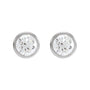 Sapphire Row Natural Diamond Bezel Martini Stud Earrings - 14K White Gold, 5.2 mm · 1 ctw (view 2)