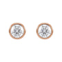 Sapphire Row Natural Diamond Bezel Martini Stud Earrings - 14K Rose Gold, 4.8 mm · 3/4 ctw (view 2)