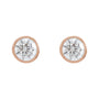 Sapphire Row Natural Diamond Bezel Martini Stud Earrings - 14K Rose Gold, 6 mm · 1 3/4 ctw (view 2)