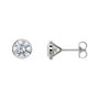 Sapphire Row Natural Diamond Bezel Martini Stud Earrings - 14K White Gold