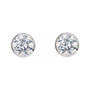 Sapphire Row Natural Diamond Bezel Martini Stud Earrings - 14K White Gold (view 2)