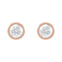 Sapphire Row Lab-Grown Diamond Bezel Martini Stud Earrings - 14K Rose Gold, 5.8 mm · 1 1/2 ctw (view 2)