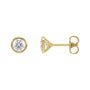 Sapphire Row Lab-Grown Diamond Bezel Martini Stud Earrings - 14K Yellow Gold, 4.8 mm · 3/4 ctw