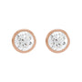 Sapphire Row Lab-Grown Diamond Bezel Martini Stud Earrings - 14K Rose Gold, 5.2 mm · 1 ctw (view 2)