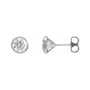 Sapphire Row Lab-Grown Diamond Bezel Martini Stud Earrings - 14K White Gold, 6 mm · 1 5/8 ctw