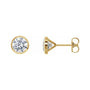 Sapphire Row Lab-Grown Diamond Bezel Martini Stud Earrings - 14K Yellow Gold