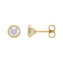 Sapphire Row Lab-Grown Diamond Bezel Martini Stud Earrings - 14K Yellow Gold, 5.2 mm · 1 ctw