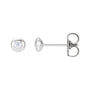 Sapphire Row Natural Diamond Domed Bezel Stud Earrings - 14K White Gold, 2 mm