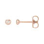 Sapphire Row Natural Diamond Domed Bezel Stud Earrings - 14K Rose Gold, 1.5 mm