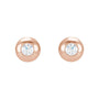 Sapphire Row Natural Diamond Domed Bezel Stud Earrings - 14K Rose Gold, 2.5 mm (view 2)