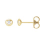 Sapphire Row Natural Diamond Domed Bezel Stud Earrings - 14K Yellow Gold, 2 mm