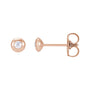 Sapphire Row Natural Diamond Domed Bezel Stud Earrings - 14K Rose Gold, 2 mm