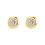 Sapphire Row Natural Diamond Domed Bezel Stud Earrings - 14K Yellow Gold (view 2)