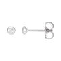 Sapphire Row Natural Diamond Domed Bezel Stud Earrings - Platinum, 1.5 mm