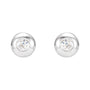 Sapphire Row Natural Diamond Domed Bezel Stud Earrings - Platinum, 1.5 mm (view 2)