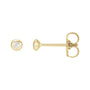 Sapphire Row Natural Diamond Domed Bezel Stud Earrings - 14K Yellow Gold, 1.5 mm